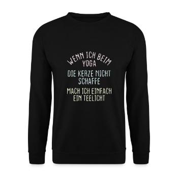 Yoga Kerze - Unisex Pullover - Schwarz - Vorne - Alina (178cm) & Michal (187cm)