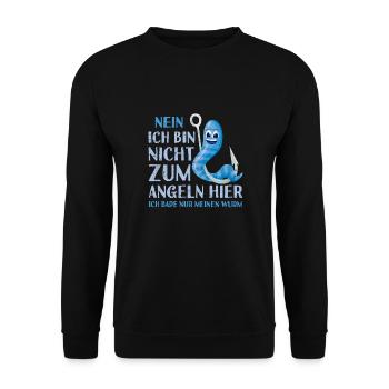 Angler - Unisex Pullover - Schwarz - Vorne - Alina (178cm) & Michal (187cm)