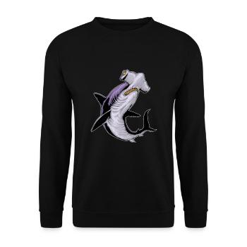 Requin poisson prédateur animal marin requin motif requin marteau - Sweat-shirt Unisexe - noir - Devant - Alina (178cm) & Michal (187cm)