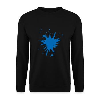 Farbspritzer blau - Unisex Pullover - Schwarz - Vorne - Alina (178cm) & Michal (187cm)
