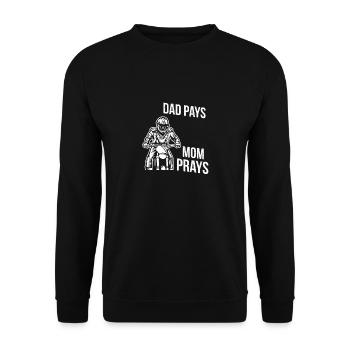 Mom prays Dad pays Motocross Enduro - Unisex Sweatshirt - black - Front - Alina (178cm) & Michal (187cm)