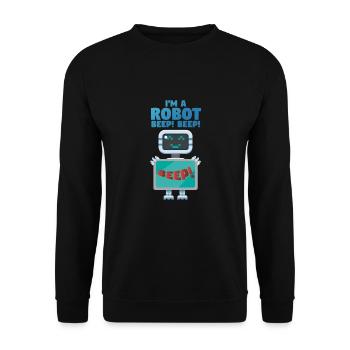 Im a robot beep - Roboter Computer - Unisex Pullover - Schwarz - Vorne - Alina (178cm) & Michal (187cm)