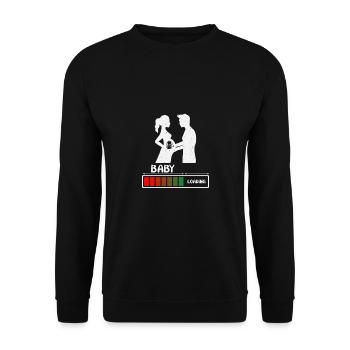 Baby loading - Geburt Daddy Papa - Unisex Pullover - Schwarz - Vorne - Alina (178cm) & Michal (187cm)