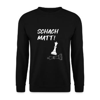 Schachmatt Dame König Spielzug Gambit Schach Spiel - Unisex Pullover - Schwarz - Vorne - Alina (178cm) & Michal (187cm)