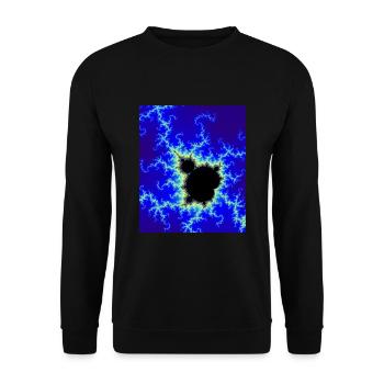 Fraktal-Apfelmännchen-Blau - Unisex Pullover - Schwarz - Vorne - Alina (178cm) & Michal (187cm)