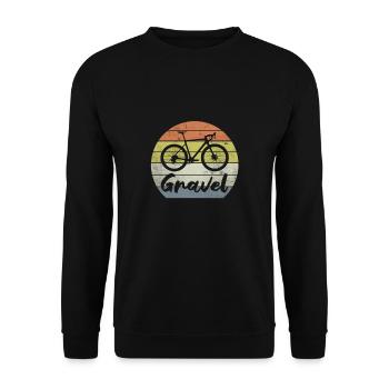 GRAVEL BIKE Cyclocross Retro Vintage Gravel Biker - Sweat-shirt Unisexe - noir - Devant - Alina (178cm) & Michal (187cm)