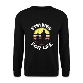 Pêcher pour toujours - Sweat-shirt Unisexe - noir - Devant - Alina (178cm) & Michal (187cm)