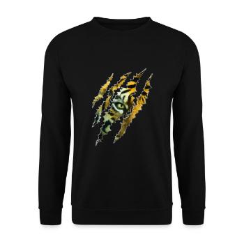 Tiger eye claw cat cat predator - Unisex Sweatshirt - black - Front - Alina (178cm) & Michal (187cm)