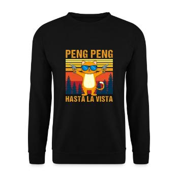 Pistols Cat Retro Vintages Cool Cats - Unisex Sweatshirt - black - Front - Alina (178cm) & Michal (187cm)