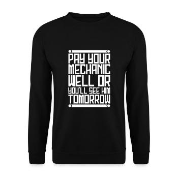Mechanic pay - Unisex Sweatshirt - black - Front - Alina (178cm) & Michal (187cm)