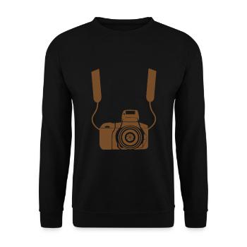 Hängende Kamera - Unisex Pullover - Schwarz - Vorne - Alina (178cm) & Michal (187cm)
