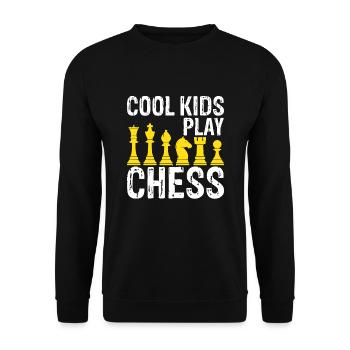 Schach ist cool - Unisex Pullover - Schwarz - Vorne - Alina (178cm) & Michal (187cm)