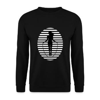Jumping Rope Jumping Rope Jumping Sticker Shirt - Unisex Sweatshirt - black - Front - Alina (178cm) & Michal (187cm)