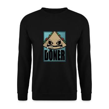 Funny Comic Kebab Kebab Fast Food Snack Fun - Unisex Sweatshirt - black - Front - Alina (178cm) & Michal (187cm)