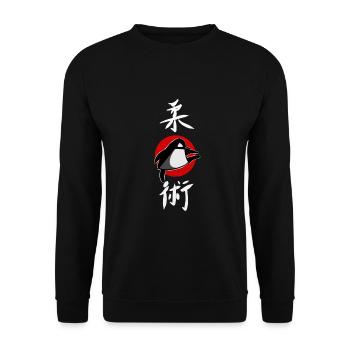 divertente Ju Jutsu Penguin Jiu Jitsu Shirt Sticker - Felpa unisex - nero - Fronte - Alina (178cm) & Michal (187cm)