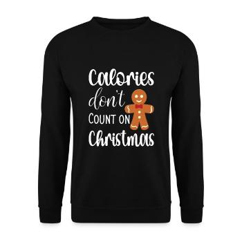Kalorien zählen nicht an Weihnachten - Unisex Pullover - Schwarz - Vorne - Alina (178cm) & Michal (187cm)