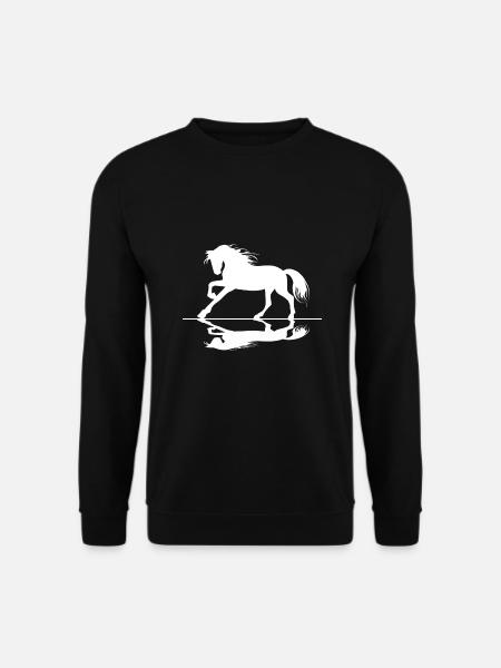 Pferdemotiv, Reitmode für Pferdefreunde und Reiter - Unisex Pullover - Schwarz