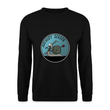 ARCHERY SEASON, funny pictures, cartoon stickers - Unisex Sweatshirt - black - Front - Alina (178cm) & Michal (187cm)