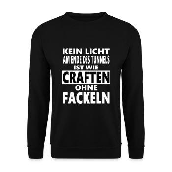 Kein Licht am Ende des Tunnels Craften Gaming Nerd - Unisex Pullover - Schwarz - Vorne - Alina (178cm) & Michal (187cm)