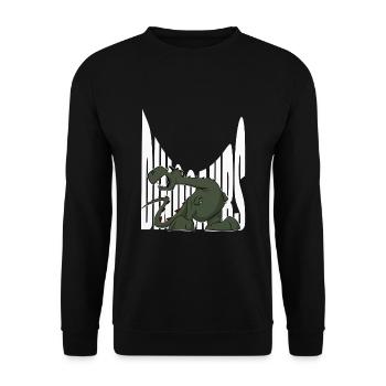 Drôle de chemise Dino, Dinosaures, Enfants, Autocollants - Sweat-shirt Unisexe - noir - Devant - Alina (178cm) & Michal (187cm)