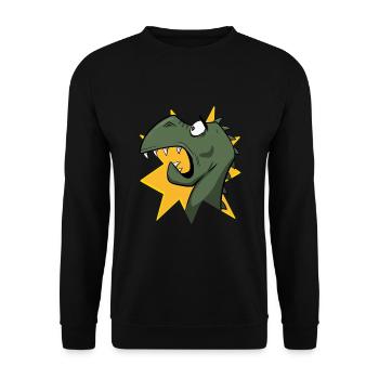 Drôle de chemise Dino, Dinosaures, Enfants, Autocollants - Sweat-shirt Unisexe - noir - Devant - Alina (178cm) & Michal (187cm)