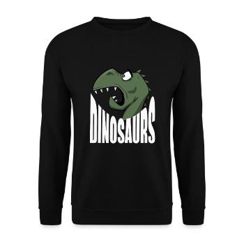 Drôle de chemise Dino, Dinosaures, Enfants, Autocollants - Sweat-shirt Unisexe - noir - Devant - Alina (178cm) & Michal (187cm)