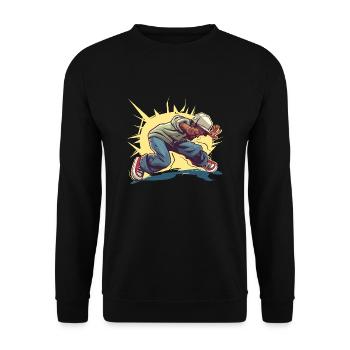 Graphique Breakdancer - Sweat-shirt Unisexe - noir - Devant - Alina (178cm) & Michal (187cm)