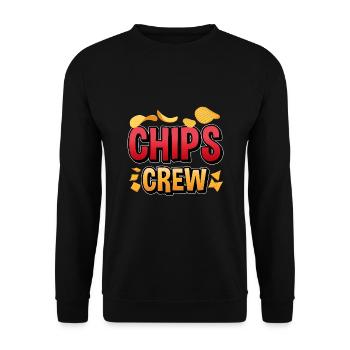 Snacks Snacks Chip Bag Chips Crew - Sweat-shirt Unisexe - noir - Devant - Alina (178cm) & Michal (187cm)