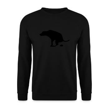 kackender Hund Silhouette - Unisex Pullover - Schwarz - Vorne - Alina (178cm) & Michal (187cm)
