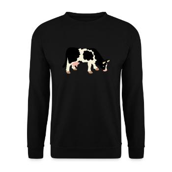 cow , cow - Unisex Sweatshirt - black - Front - Alina (178cm) & Michal (187cm)