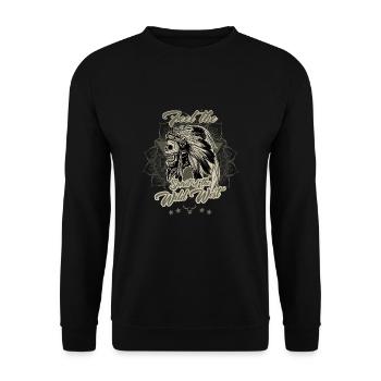 Feel the Spirit of the Wild West - Unisex Sweatshirt - black - Front - Alina (178cm) & Michal (187cm)