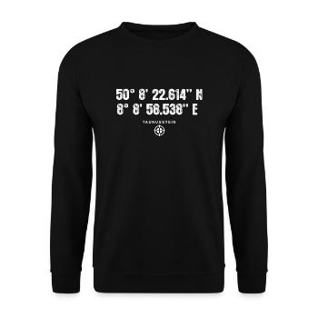 Taunusstein Geocacher Geschenk Standort GPS Stadt - Unisex Pullover - Schwarz - Vorne - Alina (178cm) & Michal (187cm)