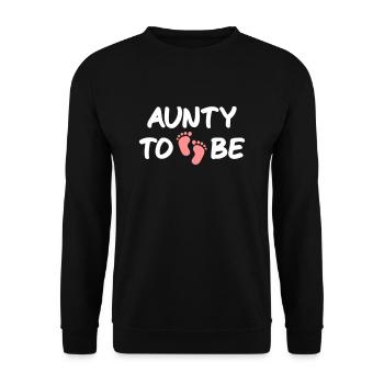 aunty to be - werdende Tante Schwangerschaft Baby - Unisex Pullover - Schwarz - Vorne - Alina (178cm) & Michal (187cm)