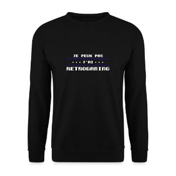 Je peux pas j'ai retrogaming - Sweat-shirt Unisexe - noir - Devant - Alina (178cm) & Michal (187cm)