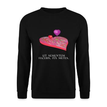 as you sow you will reap latin white - Unisex Sweatshirt - black - Front - Alina (178cm) & Michal (187cm)