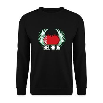 Weißrussland - Unisex Pullover - Schwarz - Vorne - Alina (178cm) & Michal (187cm)