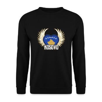 Kosovo - Unisex Sweatshirt - black - Front - Alina (178cm) & Michal (187cm)