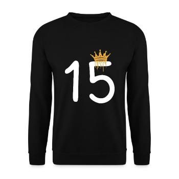 15 - Unisex Pullover - Schwarz - Vorne - Alina (178cm) & Michal (187cm)