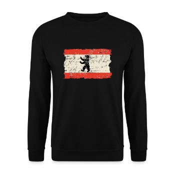 Berlin Vintage Flag - Unisex Sweatshirt - black - Front - Alina (178cm) & Michal (187cm)