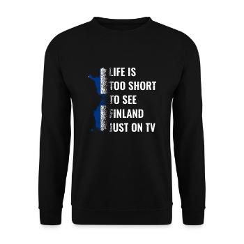 Finlande drapeau pays de vacances Suomi Helsinki - Sweat-shirt Unisexe - noir - Devant - Alina (178cm) & Michal (187cm)