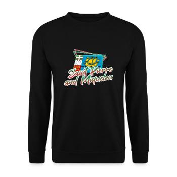 St. Pierre und Miquelon - Unisex Pullover - Schwarz - Vorne - Alina (178cm) & Michal (187cm)