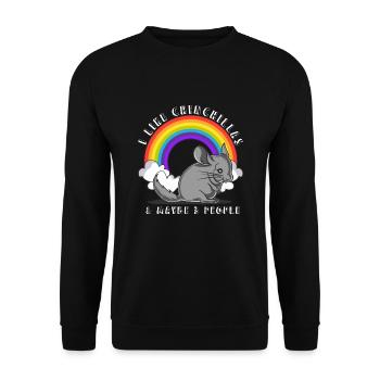 I like Chinchillas and maybe 3 people Motiv - Unisex Pullover - Schwarz - Vorne - Alina (178cm) & Michal (187cm)