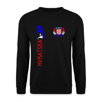 Kroatien Fußball - Unisex Pullover - Schwarz - Vorne - Alina (178cm) & Michal (187cm)