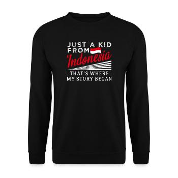Indonesia - Unisex Sweatshirt - black - Front - Alina (178cm) & Michal (187cm)