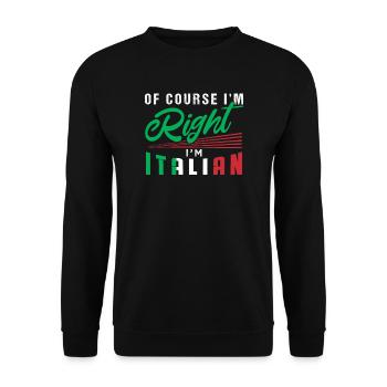 Italy - Unisex Sweatshirt - black - Front - Alina (178cm) & Michal (187cm)