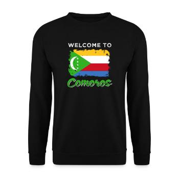 Comoros flag - Unisex Sweatshirt - black - Front - Alina (178cm) & Michal (187cm)