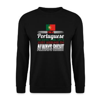 Portugal - Sweat-shirt Unisexe - noir - Devant - Alina (178cm) & Michal (187cm)