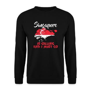 Singapur - Unisex Pullover - Schwarz - Vorne - Alina (178cm) & Michal (187cm)
