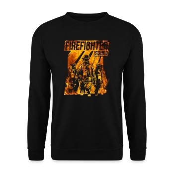 Feuerwehr Held - Unisex Pullover - Schwarz - Vorne - Alina (178cm) & Michal (187cm)
