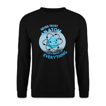 Atom Wissenschaft - Unisex Pullover - Schwarz - Vorne - Alina (178cm) & Michal (187cm)